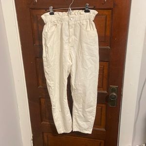 Zara white corduroy baggy pants